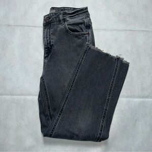 DL1961 black wash Patti straight frayed hem denim pants size 28